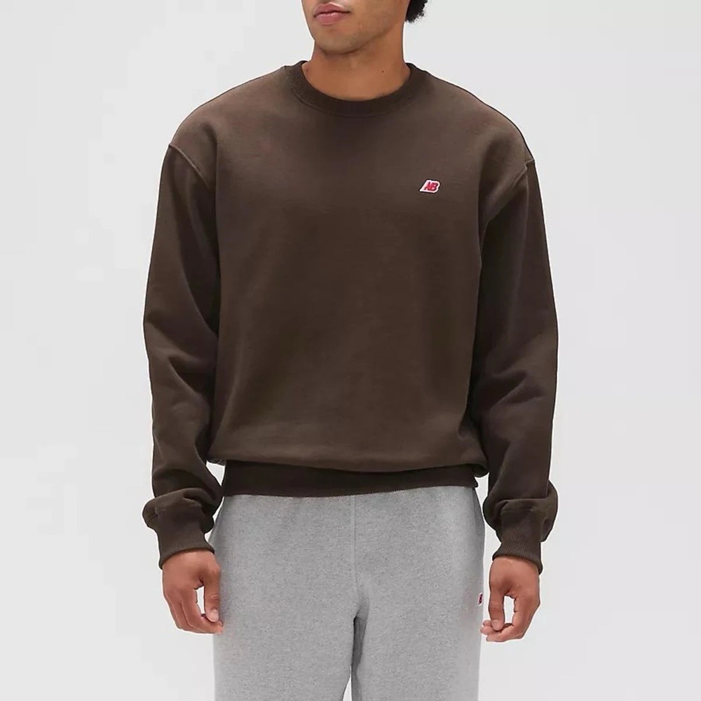 New Balance Made in USA Core Crewneck Sweatshirt Sz XS Dark Brown MT43541 UNISEX